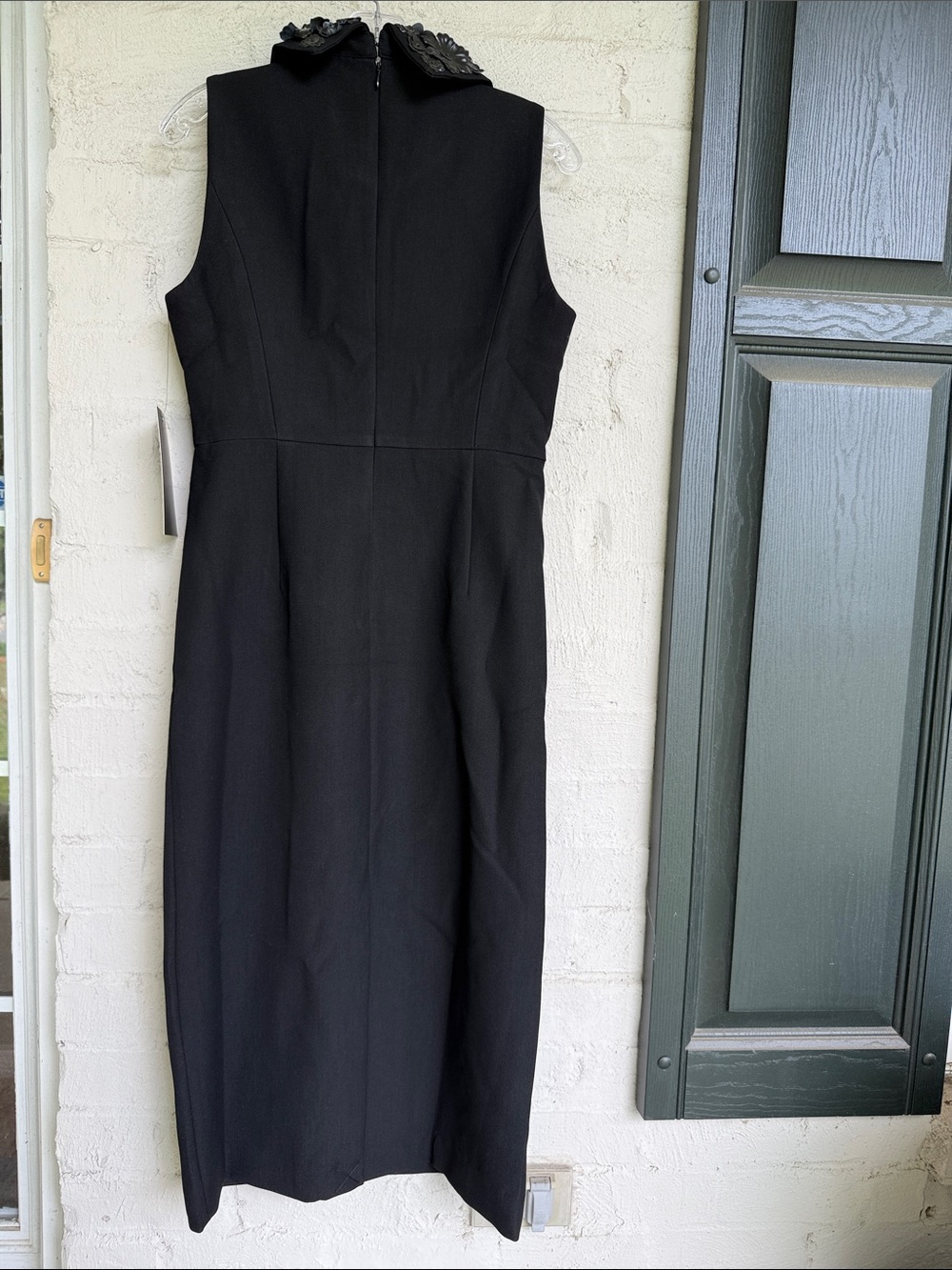NWT Tuckernuck Helena Black Floral Applique Collar Sleeveless Sheath Midi Size S - Picture 7 of 14
